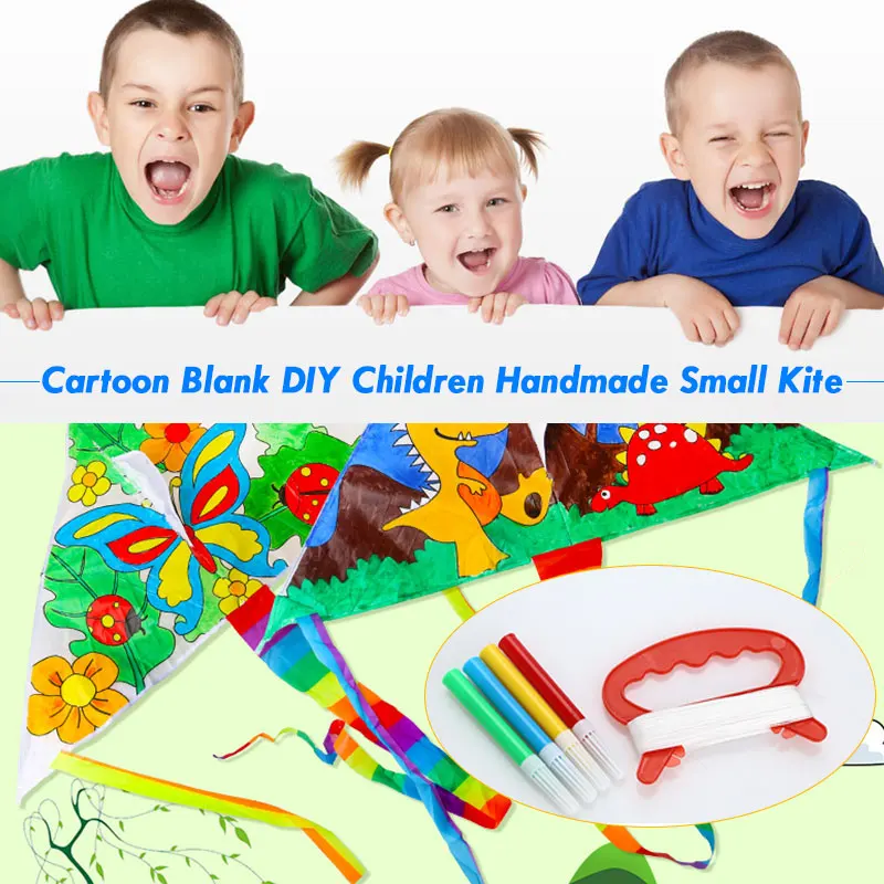 

1 Set Colorful Kite Diy Graffiti Toys Creative Foldable Children Kids Outdoor Beach Sport Games Funny Flying Toy Juguete Zabawka