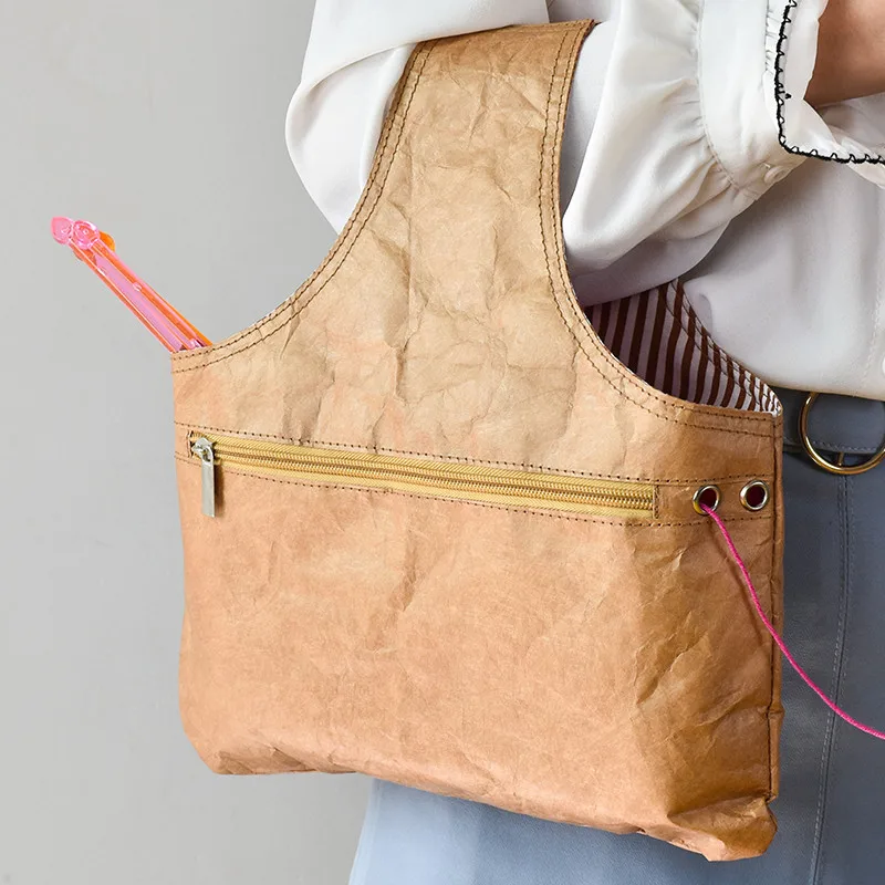 Hand Crocheted Wool Storage Bag Sweater Needle Crochet Storage DIY Home