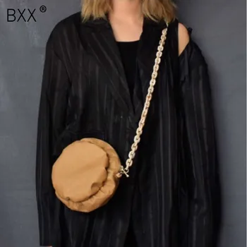 

[BXX] 2020 Original Design Circle Shape Waterproof Acrylic Single Strap Wash Kraft Paper Woman Messenger Bag LM890