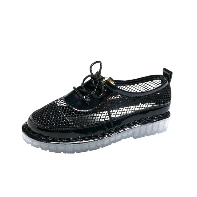 

2019 summer new Korean version of breathable mesh student colorful transparent shoes soft bottom shoes
