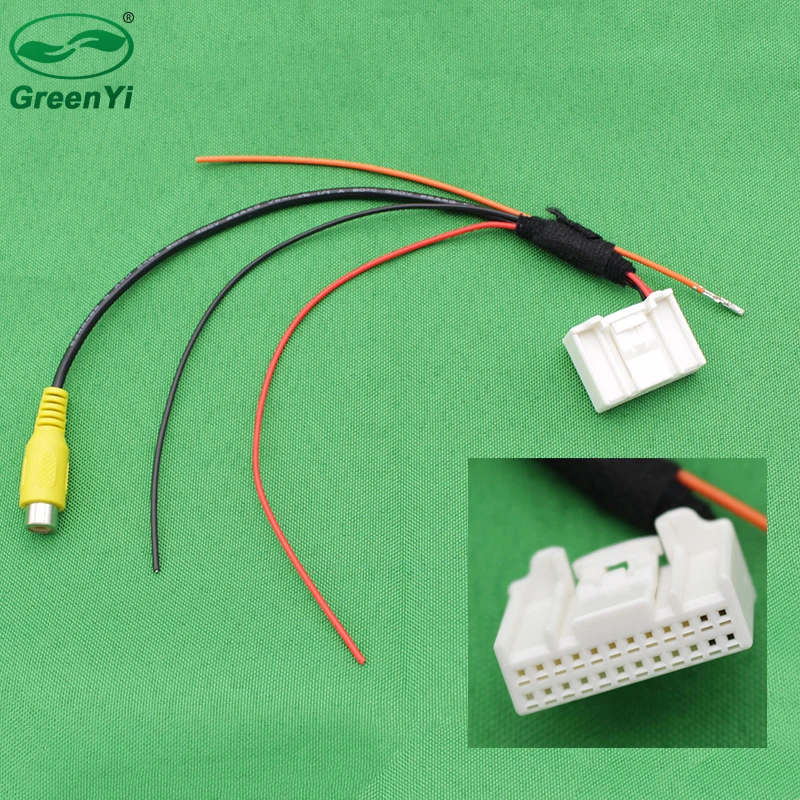 

GreenYi Car Rear View Camera RCA Plug to Original Reverse Convert Video Adapter For Toyota RAV4 Crown Reiz Levin Stereo