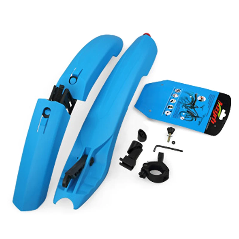 

2017 Mountain Bike Fenders Quick Release Front Rear LED Mudguard Plastic 6 Colors Cycling Bicycle Fenders With Led Warn Light