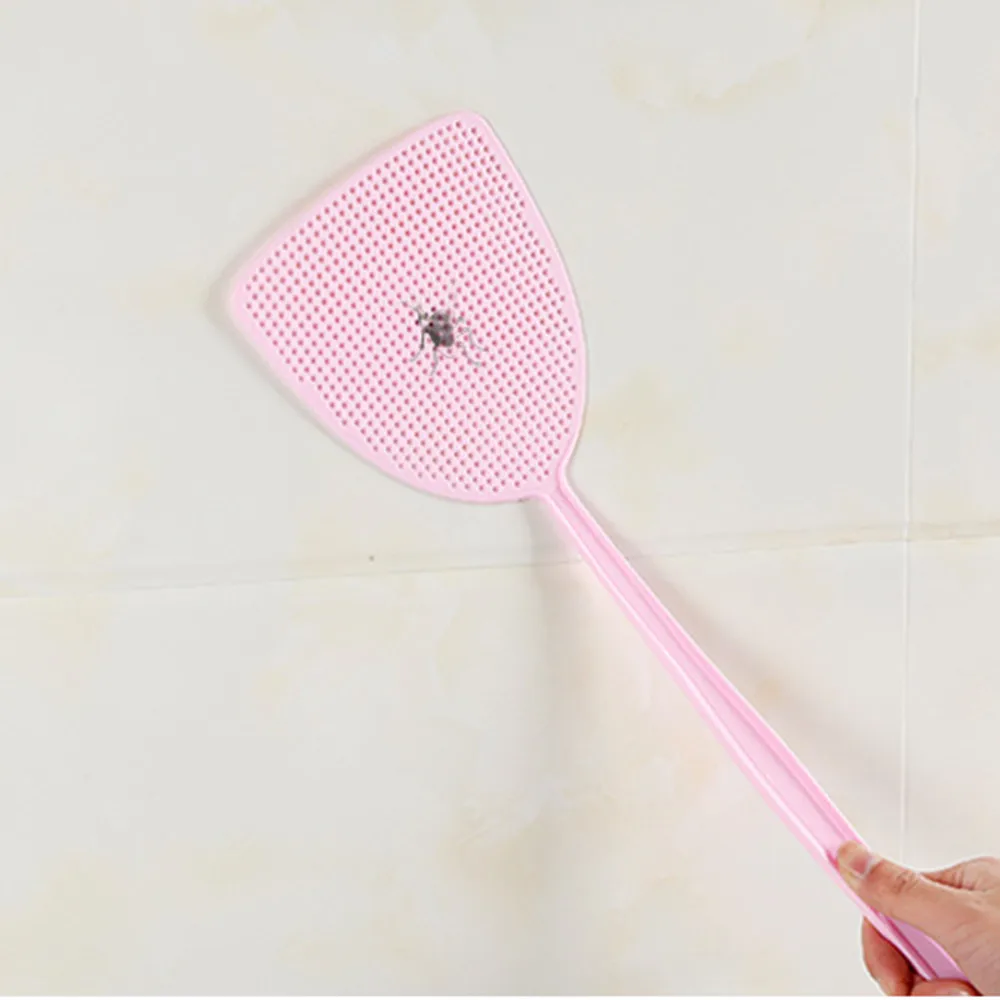 3pcs/set Fly Swatter Pest Control Manual Plastic Durable Long Handle Racket Fly Swatter 17.5'
