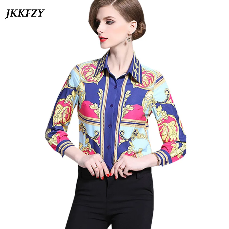 Luxury Women Blouse 2019 Spring Summer Elegant Shirt Long Sleeve Turn Down Collar Design Runway Shirt Blusas Mujer Luxury Women Blouse 2019 Spring Summer Elegant Shirt Long Sleeve Turn Down Collar Design Runway Shirt Blusas Mujer