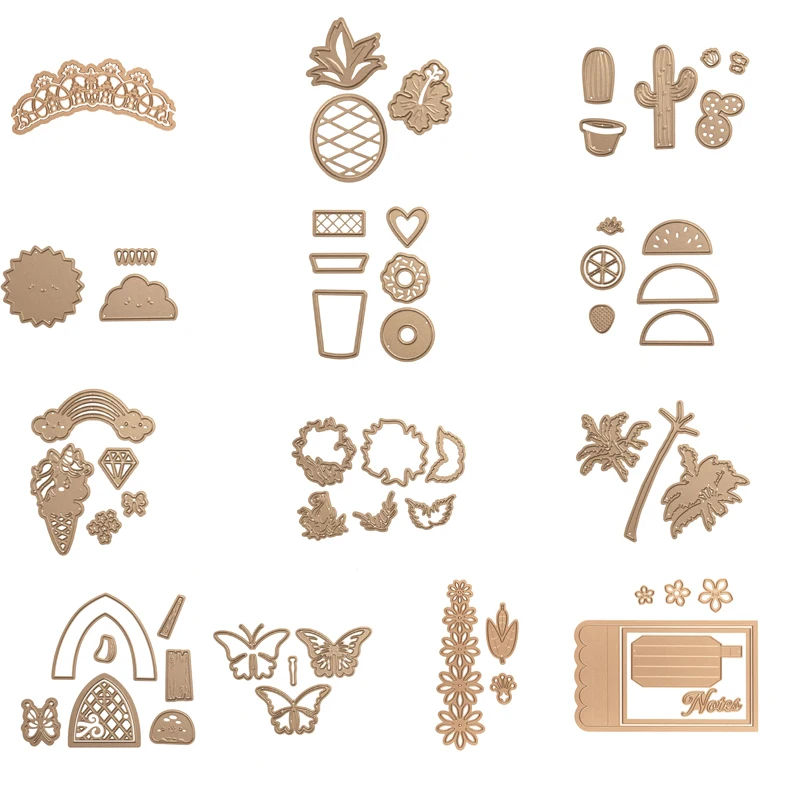 

Pineapple Palm Tree Pine Cone Metal Cutting Dies Scrapbooking DIY Crafts Card Making Embossing Stencil Template New Dies 2019