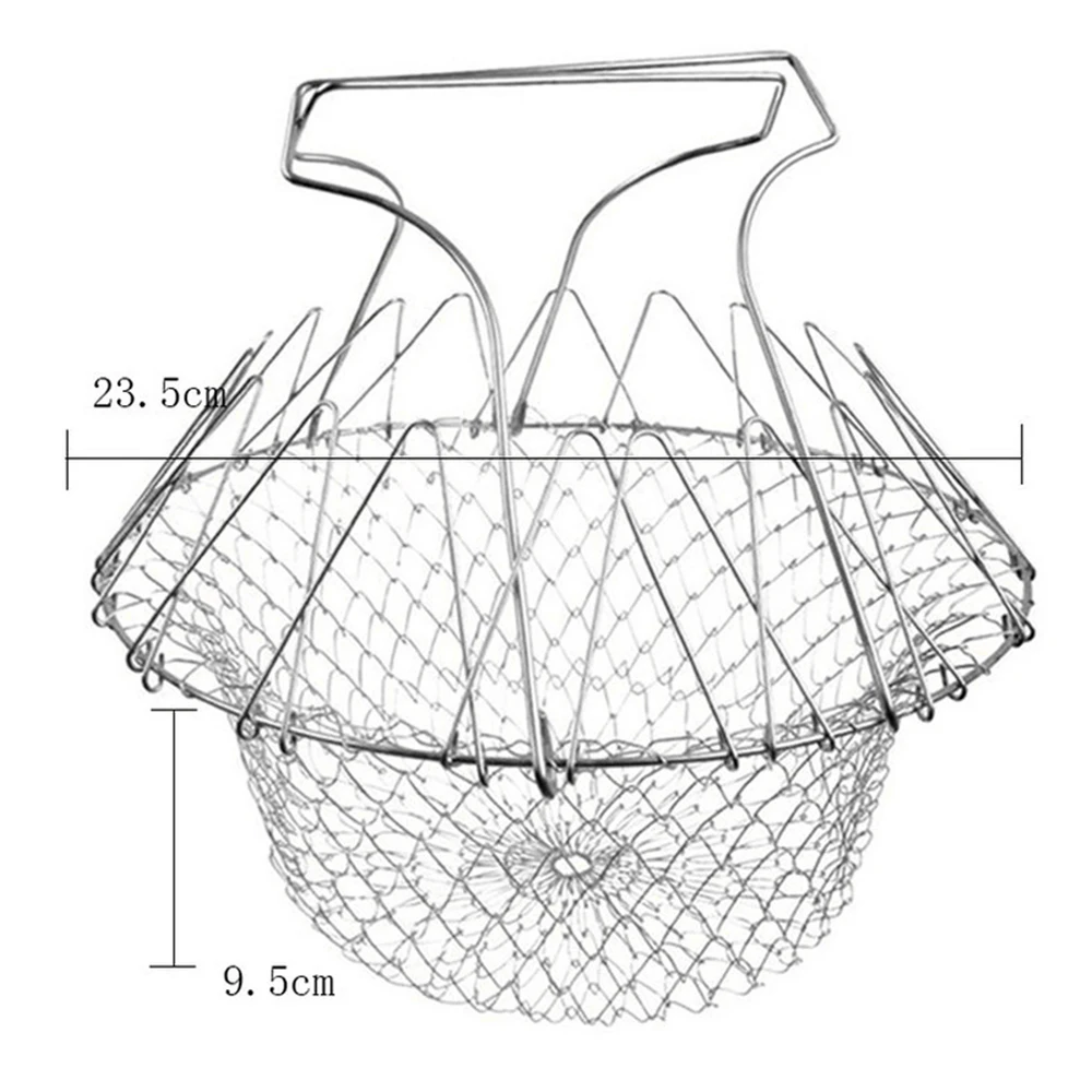 Многофункциональный для жарки во фритюре емкость из нержавеющей стали складной дуршлаг готовить корзина для жарки кухонный инструмент