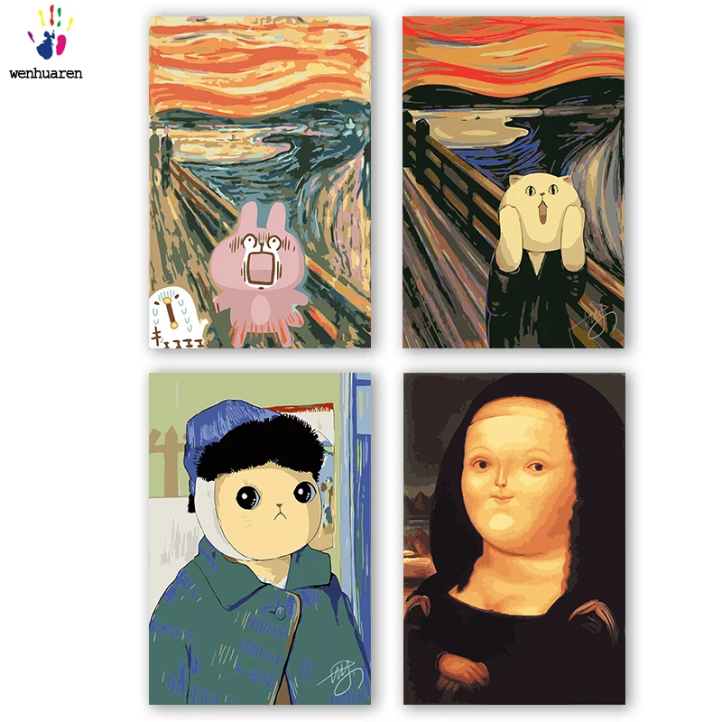 

DIY colorings pictures by numbers with colors Funny world famous painting picture drawing painting by numbers framed Home