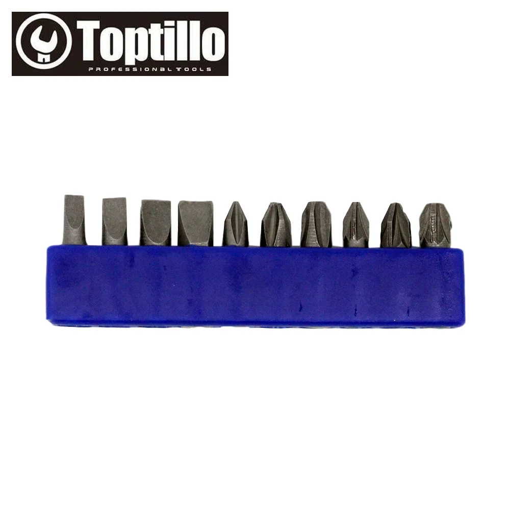 10pcs screwdriver bit set 25mm Electric screwdriver bit set Slotted 4 5