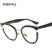 KEHU высококачественные винтажные круглые очки для женщин могут быть оснащены линзы для близорукости сверхлегкие очки оправа женские очки KH95