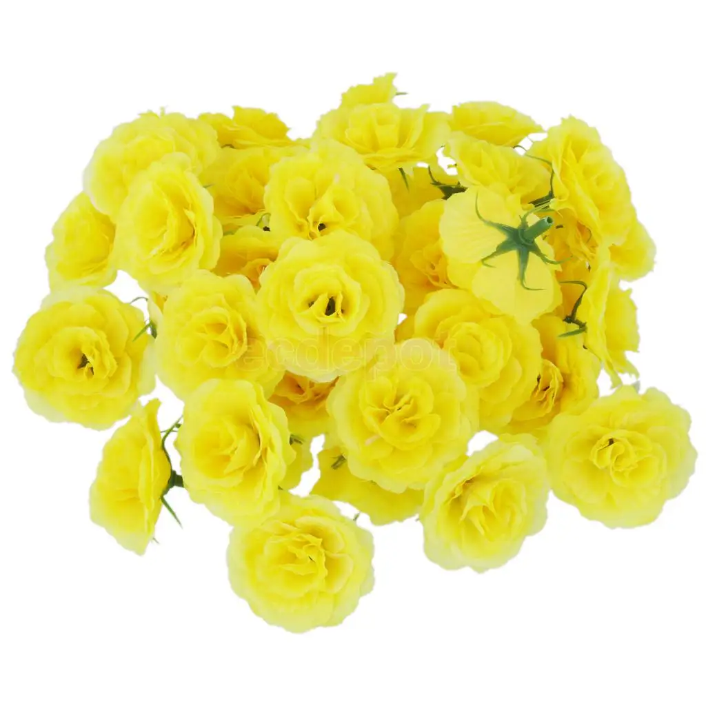 50Pcs Artificial Flowers Silk Carnation Heads Bulk Wedding Party Decor 7 Colors