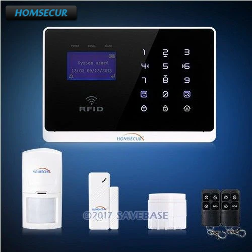 

HOMSECUR Android IOS App Controlled Wireless&Wired GSM Home Security Alarm System Shipping from RU warehouse