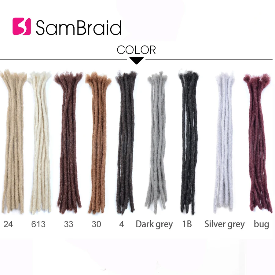 Sambraid ручная работа дреды волосы для наращивания 20 дюймов вязанные крючком