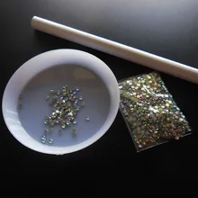 Набор страз для маникюра dotting карандаш точечная ручка-аппликатор палитра блюдо Dappen блюдо 2 мм Стразы для ногтей инструмент для дизайна ногтей