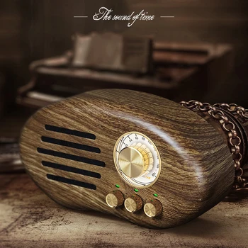 

Wireless bluetooth speaker FM Retro radio support TF card U disk AUX play Keep working 8 hours bass cannon stereo Free shipping