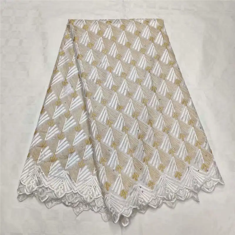 Горячая Хлопок швейцарская вуаль кружева высокого качества вышитые ткани 5 ярдов африканская кружевная ткань для женского платья! TLF7118