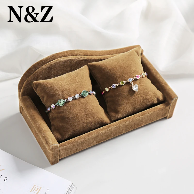 N &amp Z коричневые бархатные для браслетов/часов/подвесных ювелирных изделий Стенд