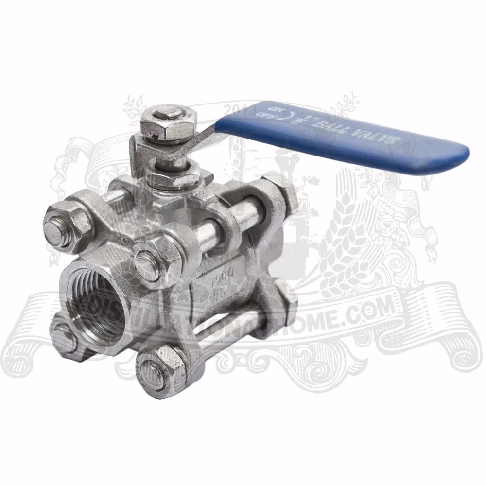 

Ball valve inner thread 1/2"(DN15) x 1/2"(DN15) . Stainless steel 304