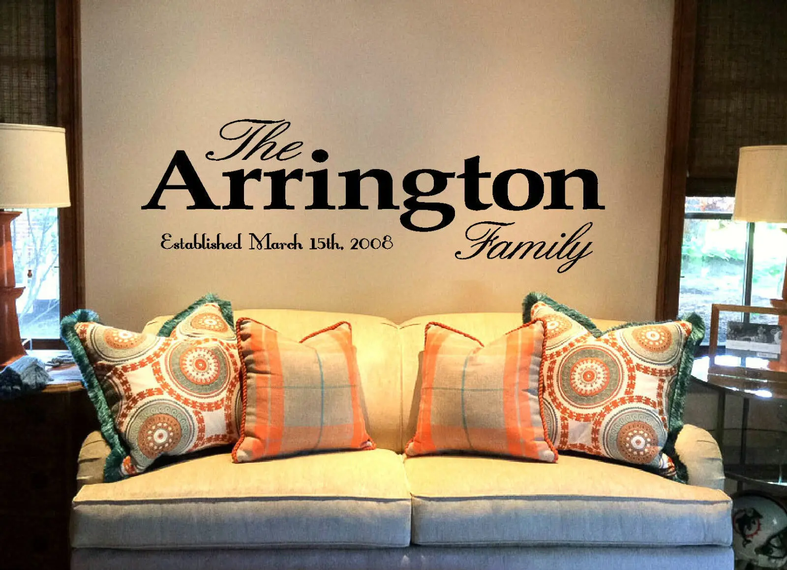 36" Personalized Family Name Decal Wall Decal vinyl lettering quote