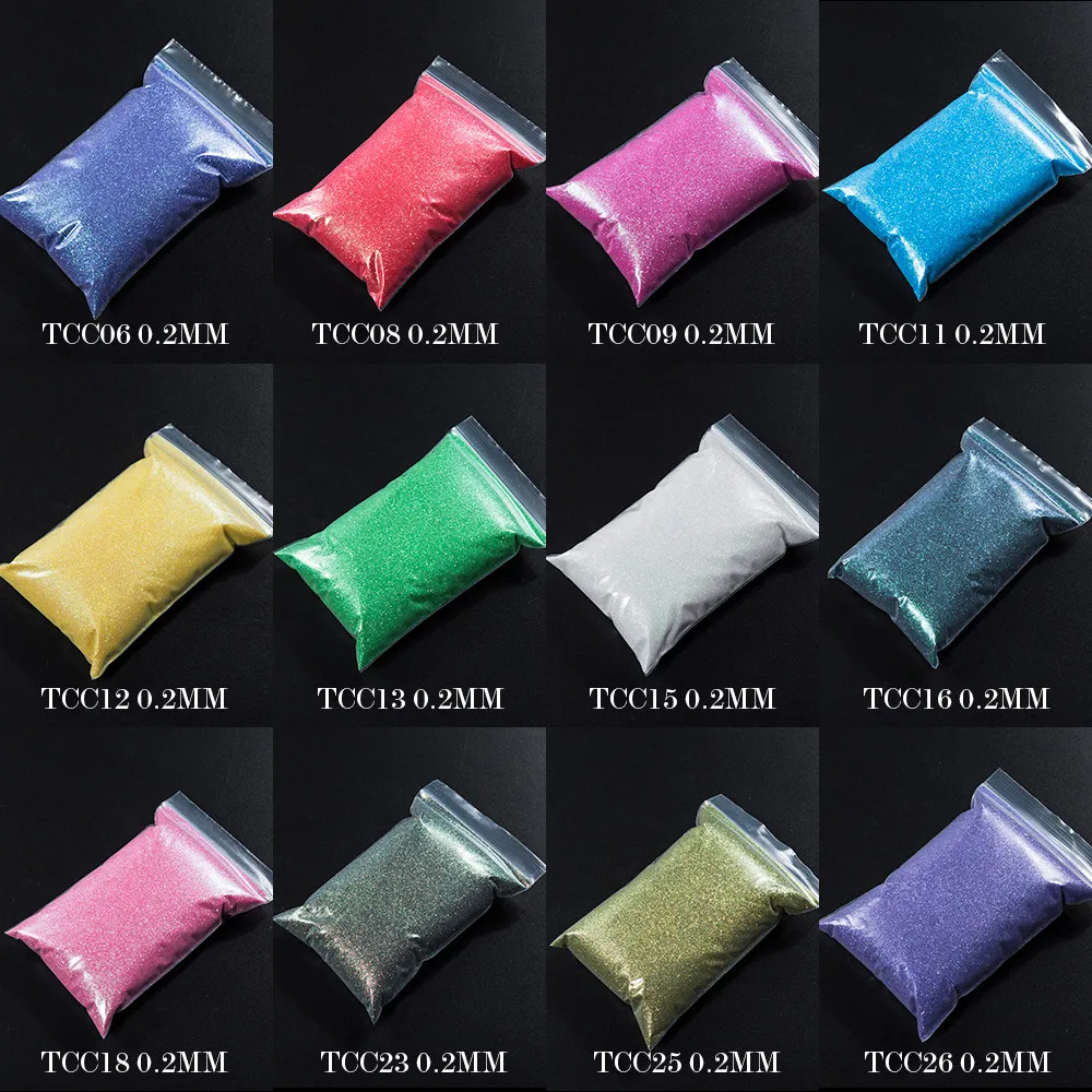 

TCT-059 Solvent Resistant Iridescent Rainbow Colors Nail Glitter For Nail Gel Polish Nail Art Decorations Body Art Decorations