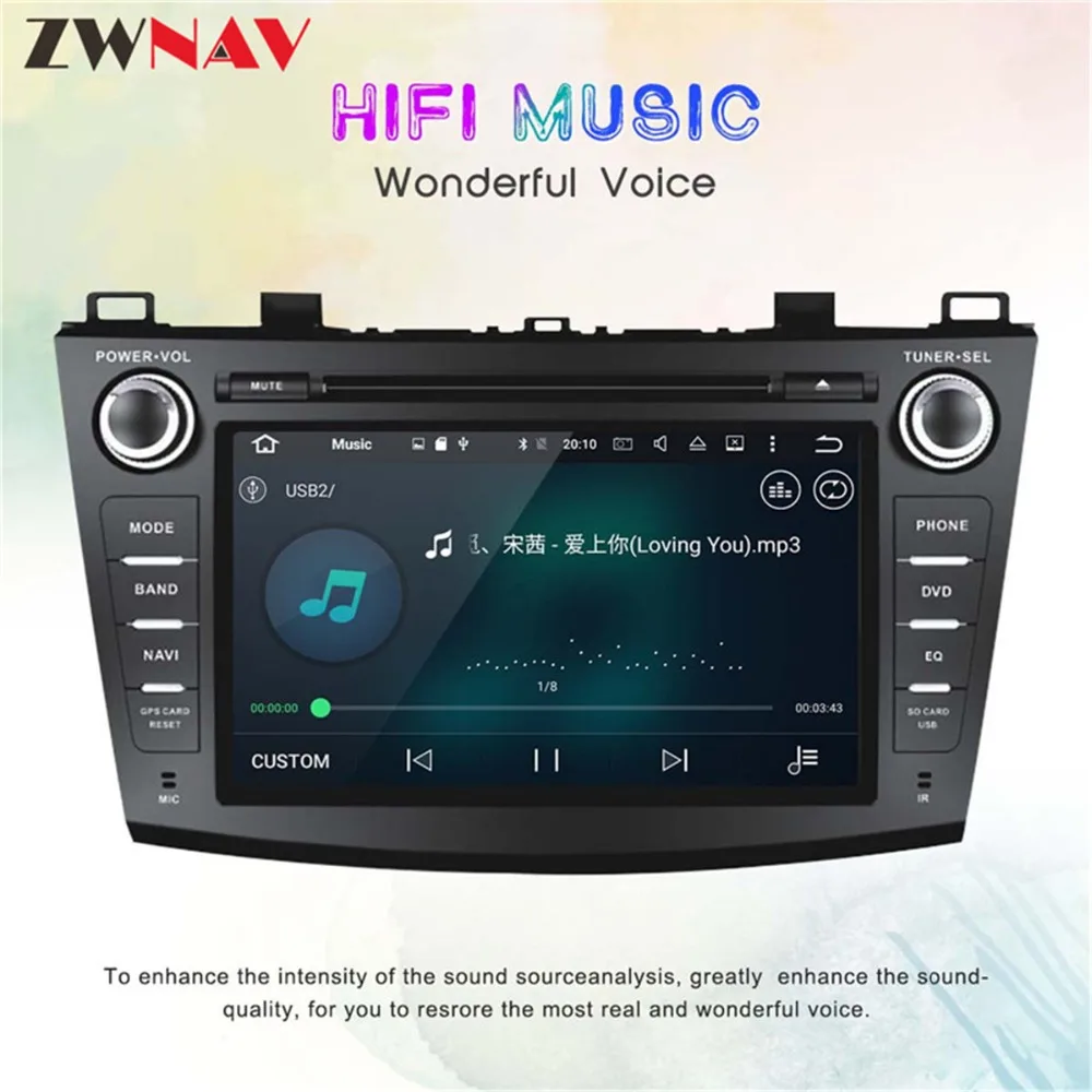 Cheap The Latest Android 9.0 System 2Din Car GPS Navigation DVD Player Unit For Mazda 3 Axela 2009 2010 2011 2012 2013 4