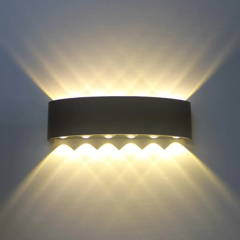 

Waterproof LED Wall Light ip65 12W Die cast Aluminum Sconce Wall Mounted AC85V-265V Indoor Outdoor Lighting Modern LED Wall Lamp