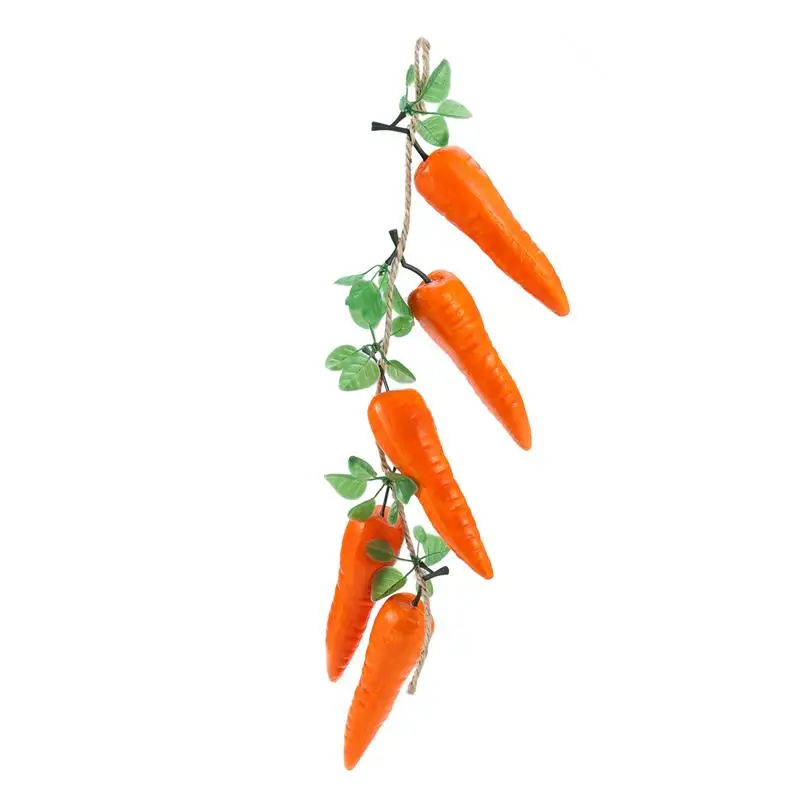 

Artificial Fake Vegetable fruit string 5 Fake Carrots Lifelike Hanging for Home Restaurant Wall Make Fresh Environment