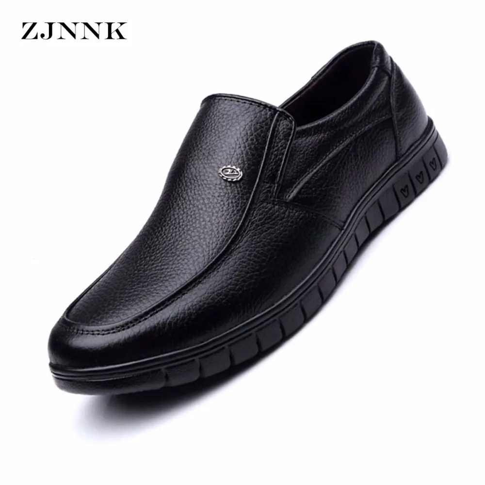 ZJNNK Gentlemen Shoes Genuine Leather Men Flats Businessmen Leather ...