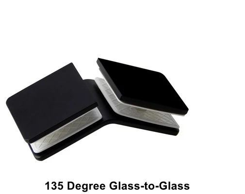 Черный стеклянный зажим из нержавеющей стали для душевой комнаты стеклянный зажим держатель Кронштейн Поддержка 0 90 135 180 градусов настенная стеклянная панель Разъем - Цвет: 135d Glass to Glass