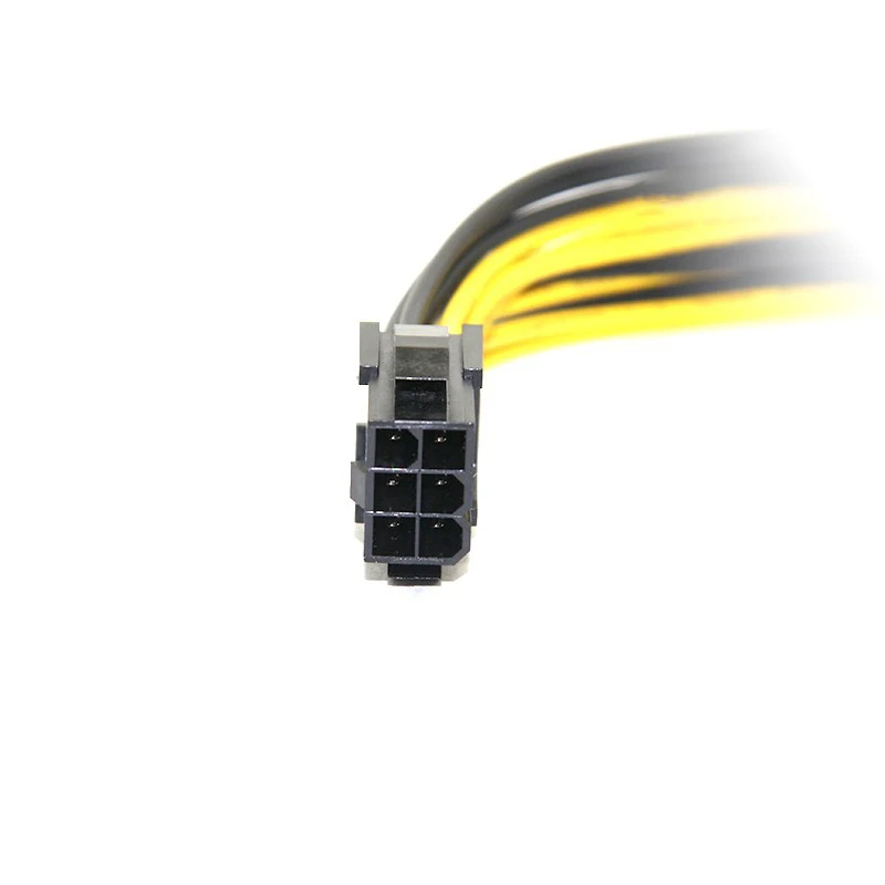 20CM PC Power Supply PCI e Molex 6pin to 2 PCIe 6 pin PCI express Splitter Extension Ribbon Cable ,6-pin Graphics Card Mining