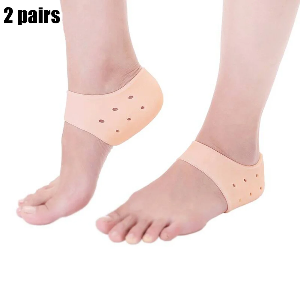 nude with hole 2 пары, силиконовые серьги на каблуке, гелевые, мягкие носки для поддержки лодыжки, рукав для ног, для поддержки кости, wyt77 - Цвет: nude with hole
