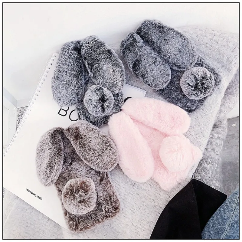 

Cute Fluffy Rabbit Hair Fur Phone Case forMeizu M6 M5 M3 M2 NOTE 15 LITE 16 Pro 5 6 7 Plus M6S M6 M6T MX6 MX5 M5S M5C M3 Cover