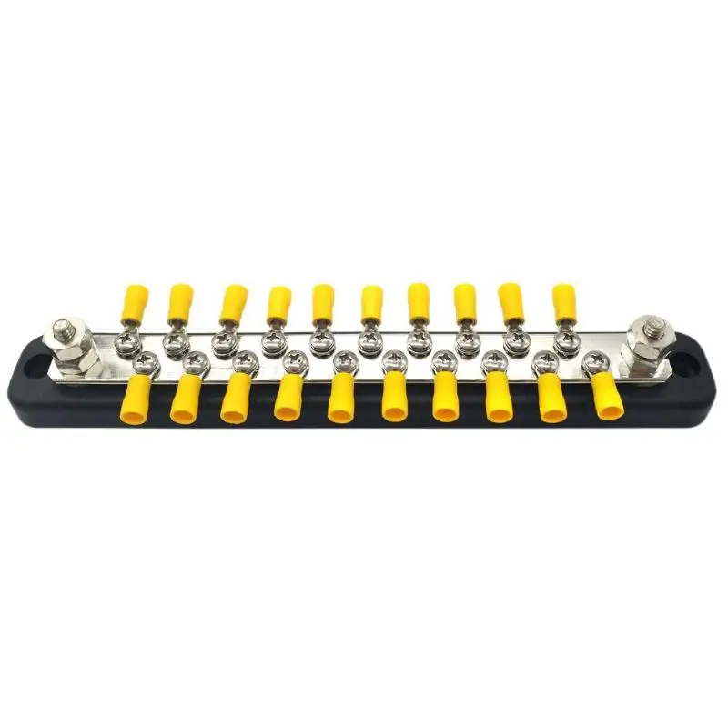 VODOOL 150Amp 20 Way Bus Bar 20 Screws + 2 Studs Power Distribution