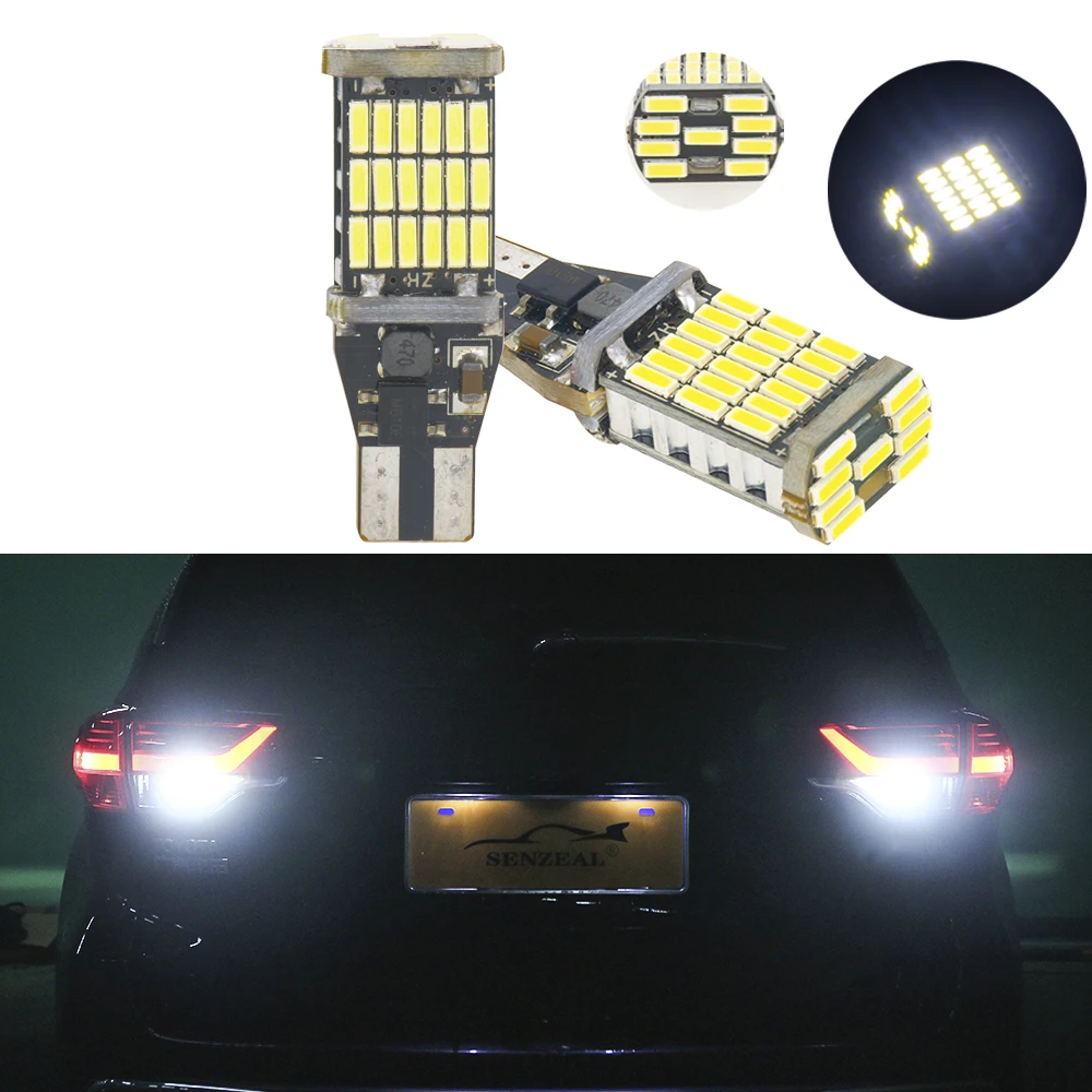 Senzeal 2x автомобиль Светодиодный лампочки интерьер светильник W16W 4014 45SMD обратный T15