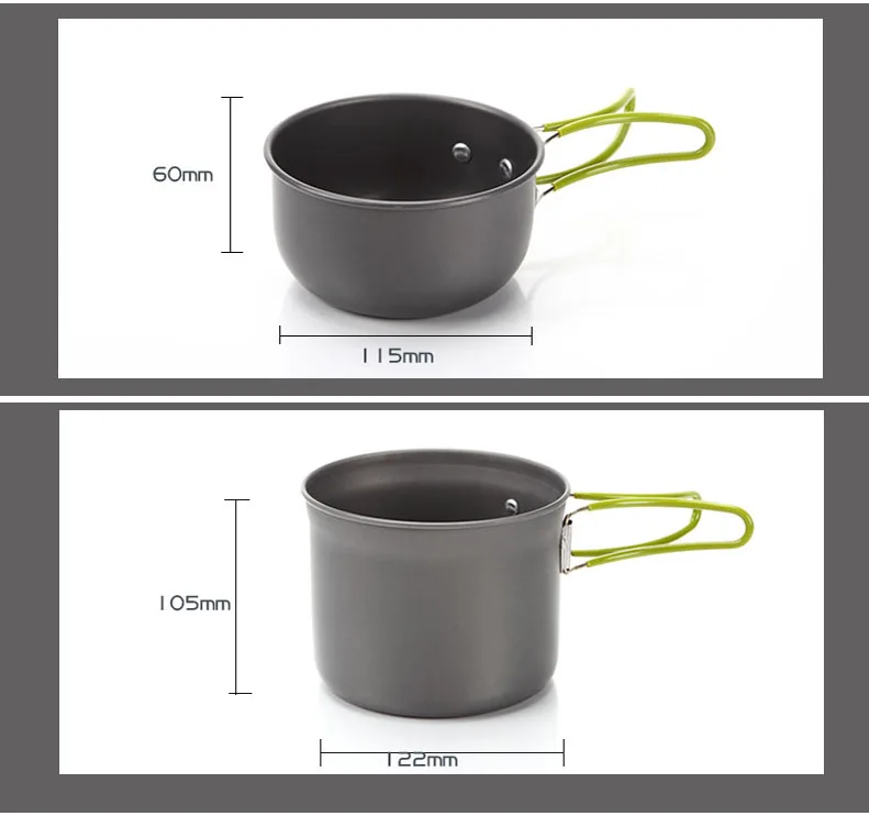 cozinhar piquenique viajar tigela pote pan conjunto para 1-2 pessoa