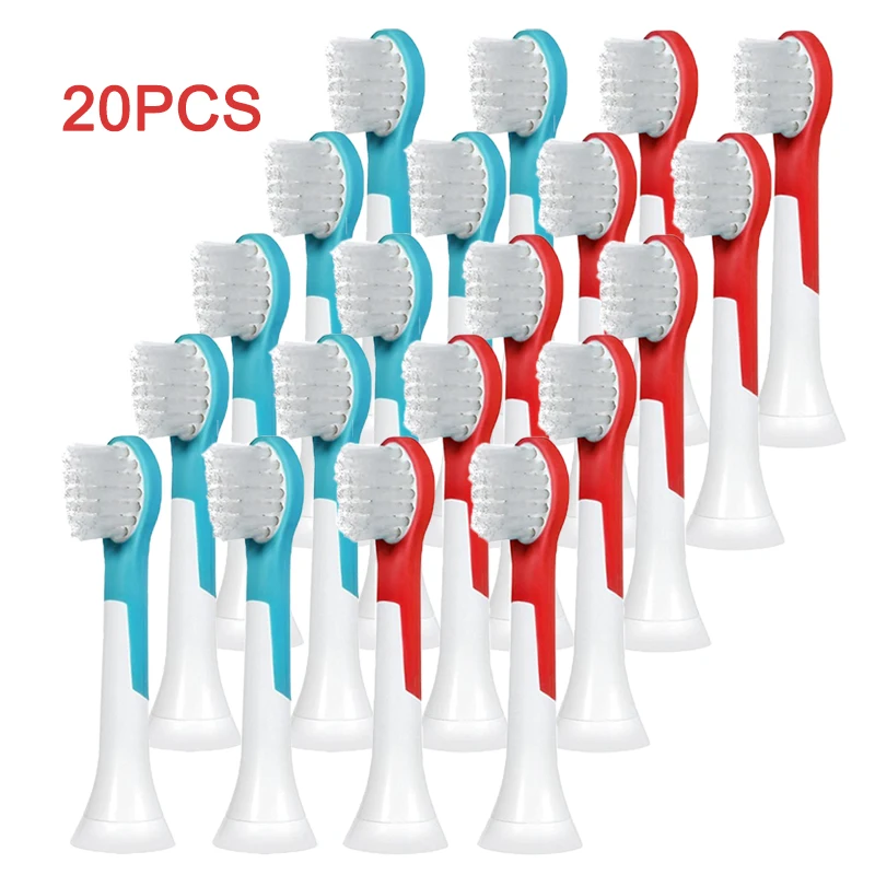 20 шт. насадки зубных щеток HX6034 для PHILIPS Sonicare HX6930 HX6730 HX6530 HX9342 HX6311 HX6031 R710 RS950 Детская