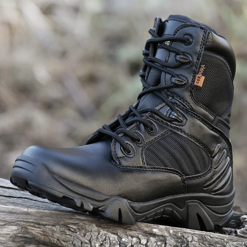 

Men High Quality Brand Military Leather Boots Special Force Tactical Desert Combat Men's Boots Outdoor Shoes Ankle Boots