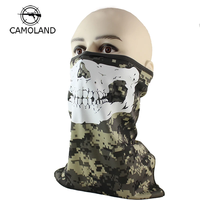 New Half Ghost Scarf Balaclava Skeleton Cycling Ski Skull Neck Warmer Outdoor Cosplay Costume Halloween gift | Аксессуары для