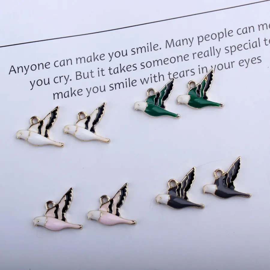 

Trendy DIY Jewelry Findings Ornament Accessories Enamel Alloy Charms Kawaii Animal Bird Earring Necklace Bracelet Floating Charm