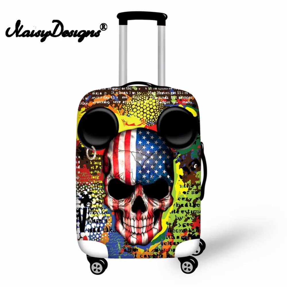 Noisydesigns с флагом чемодан с изображением черепа костюм Чехол Эластичный модный защитный чехол пыленепроницаемый багажник костюм чехол Чехол для S/M/L