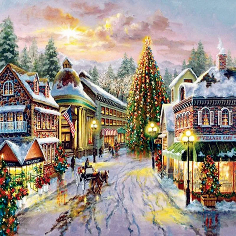 5D Diamond Painting Christmas scenery pictures Diamond Embroidery