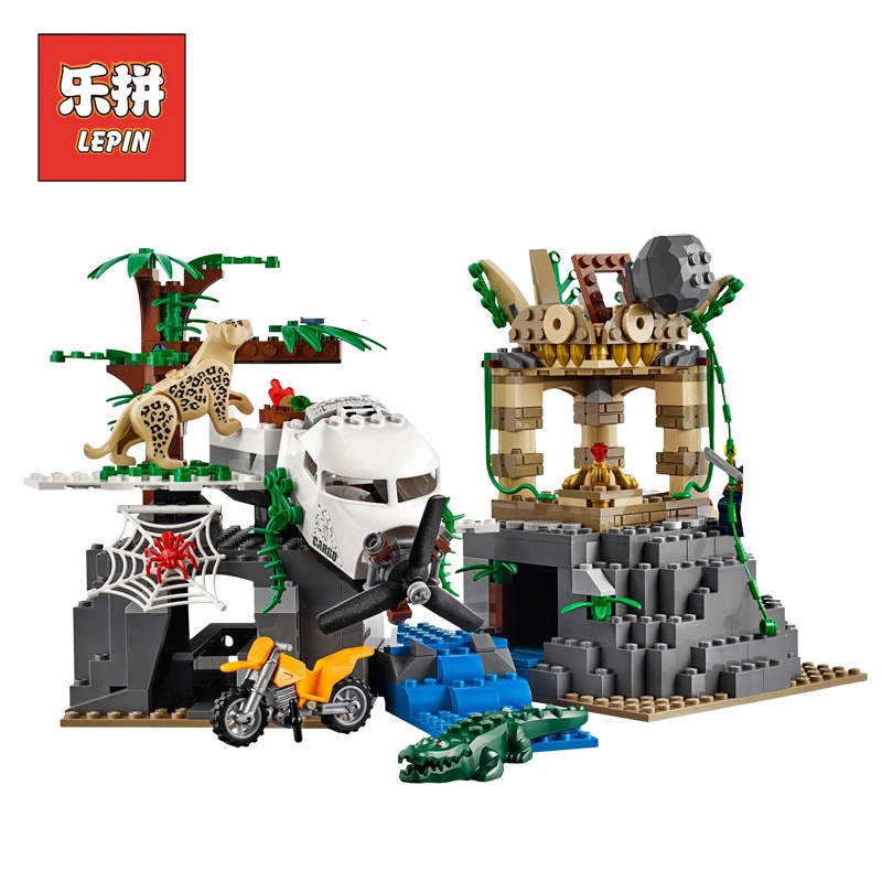 

Lepin 02061 Genuine The Jungle Exploration Website Set Toy City Series LegoINGlys 60161 Model Building kits Blocks Bricks Gifts
