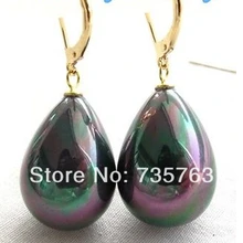 Xiuli 00209 15X20 мм Белый Капельного Южного Моря Перлы Раковины Серьги 14KGP/20