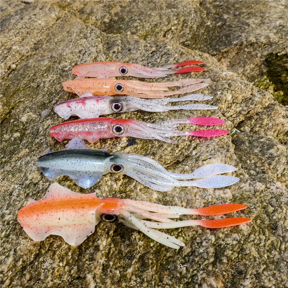 Светящаяся рыболовная Мягкая приманка Le Fish 15 см 20 г/60 г осьминог каймар рыба