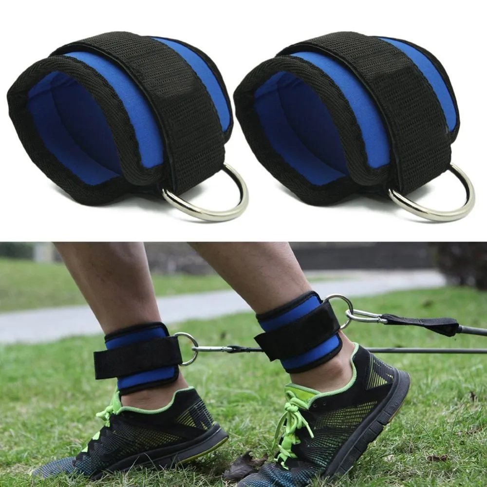 1 Pair Body Building Resistance Band D ring Ankle Straps