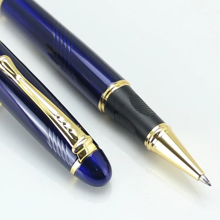 JINHAO X450 темно-синий и золотой Ролик Шариковая ручка Твист Carven Роскошные Письма подарочные ручки