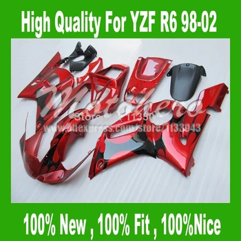 

7Gifts+ fairings for Yamaha YZF R6 98 02 YZF-R6 98 99 00 2001 2002 YZF 600 R6 1998 1999 2000 01 02 #2XEE4 red black fairings kit