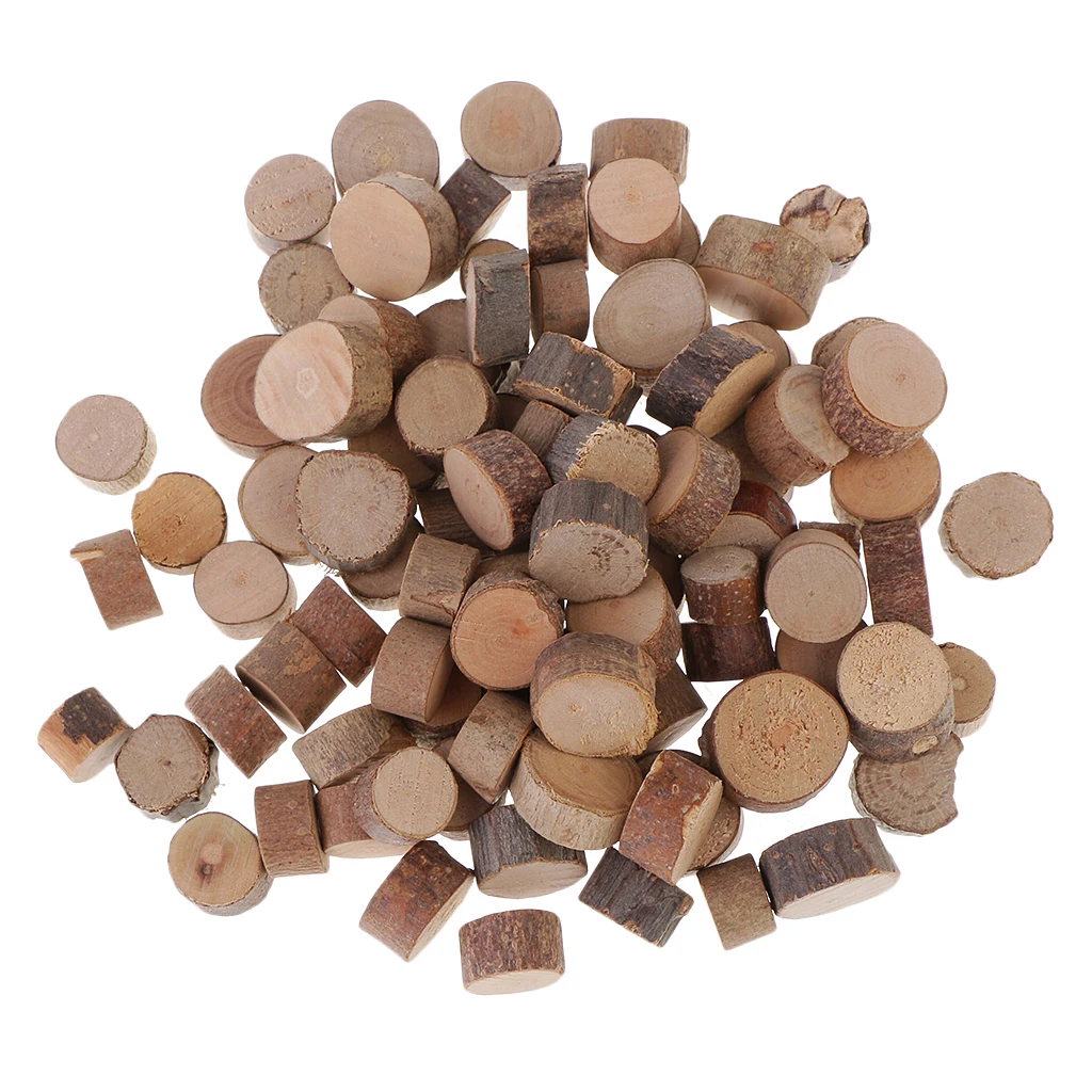 Assorted Sizes Rustic Wood Log Slices Discs Cutout Circle Semicircle Wood Disks Crafts Paint Decor For Wedding DIY Decorations