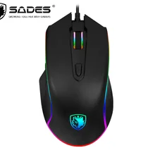 SADES Scythe S17 игровая мышь проводная USB 3000 dpi 7 программируемых кнопок 11 RGB Освещение оптоэлектронный