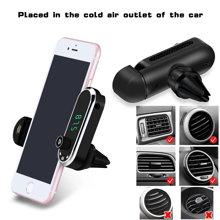 Bluetooth автомобильный комплект громкой связи AUX аудио Bluetooth FM передатчик Поддержка TF карта MP3 музыкальный плеер автомобильное зарядное устройство держатель телефона