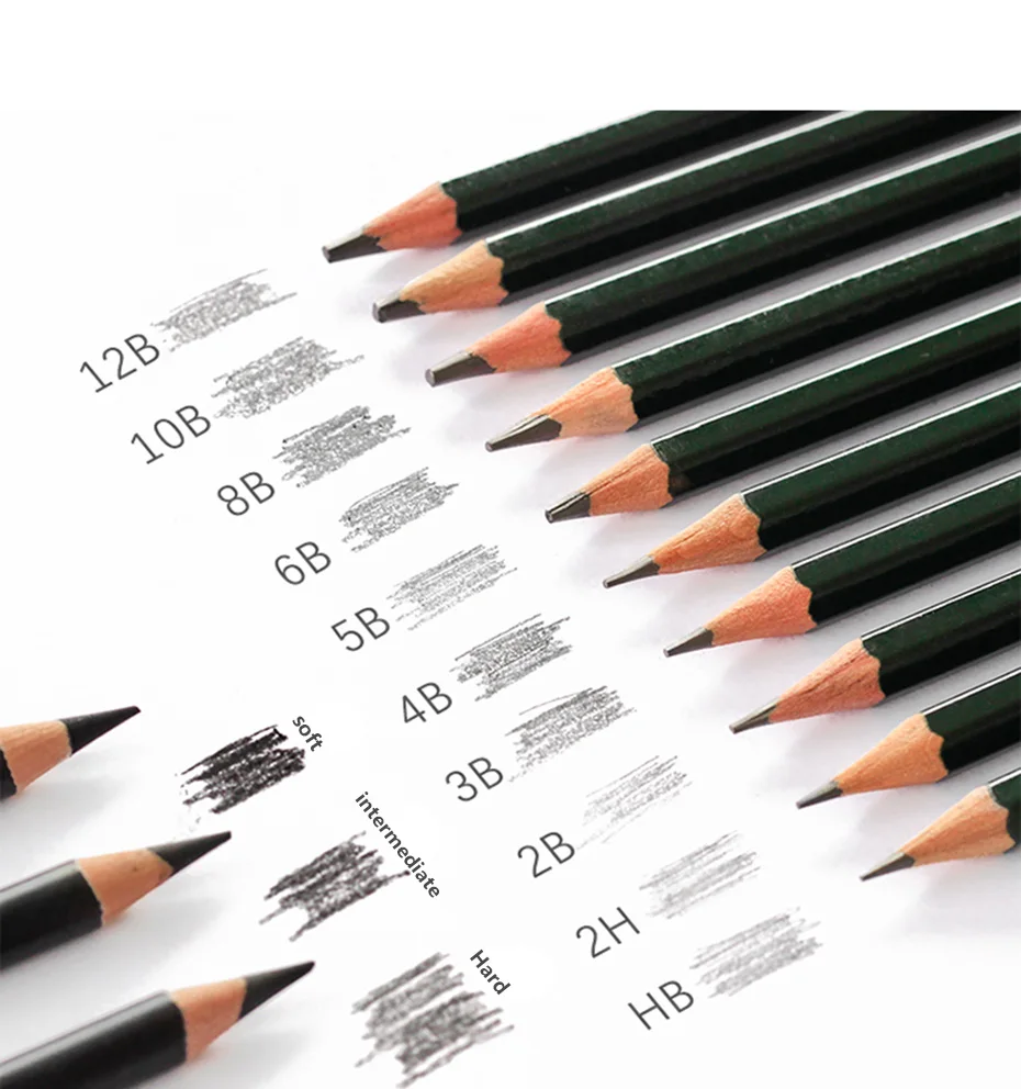 Seguro e Não tóxico Deli Conjunto Desenho Esboçar Lápis 2h 8b Lápis Padrão Macio Escola Escritório Lápis Profissional 9 Cheap Lápis padrão
